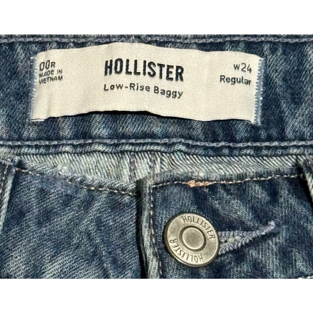Hollister Low-Rise Baggy Jeans Light Wash W24 (00R) New With Tags - Picture 5 of 6